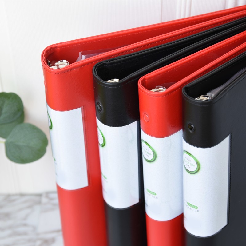 A4皮质资料册活页资料夹100插页文件夹多层4孔O型产品手册印LOGO