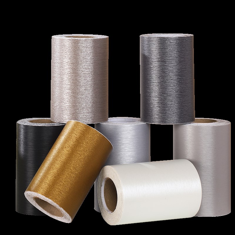 推拉门边框包边门套翻新不锈钢铝合金改色即时贴金属拉丝自粘贴纸