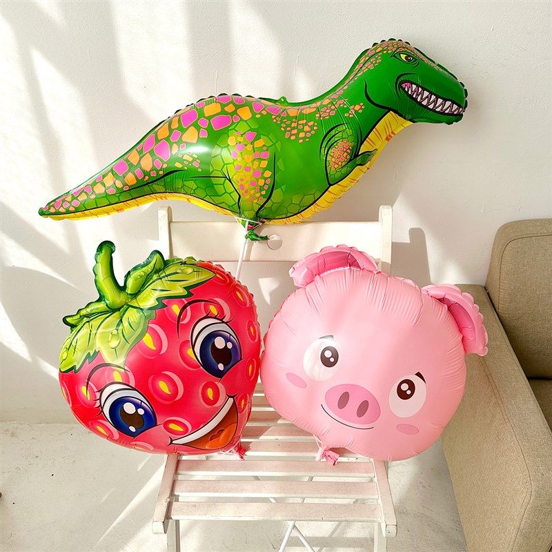 2024龙年新年卡通手持棒气球儿童幼儿园充气玩具装饰地推小礼品