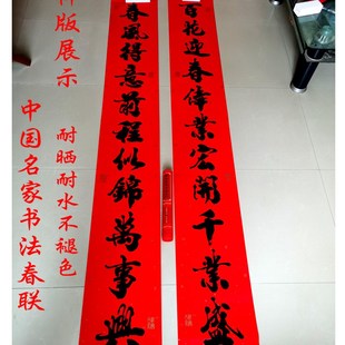 虎年春节高档名家书法十一言对联黑字春联新年大门2.3米院门2.5米