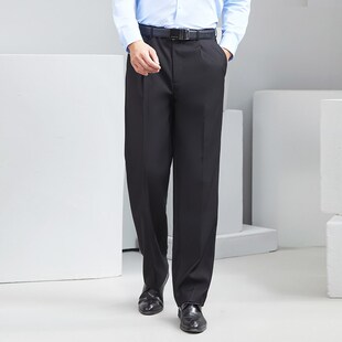 男士 商务高腰中年职业直筒男装 西裤 裤 单褶宽松西装 红都秋冬新款