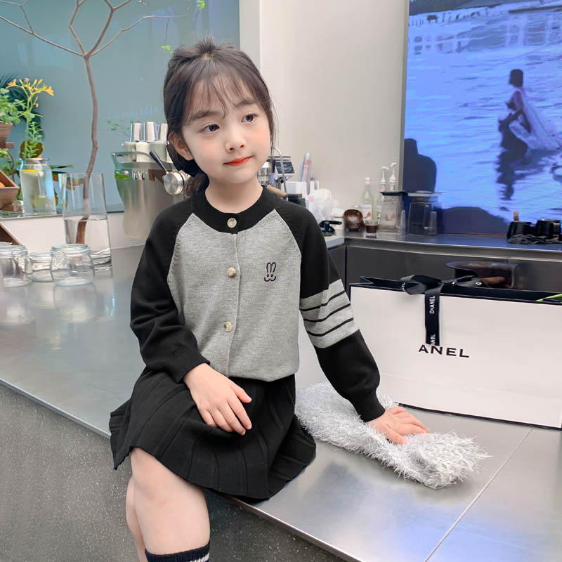 女童连衣裙秋装2023新款洋气儿童春秋款网红裙子女孩百褶裙两件套