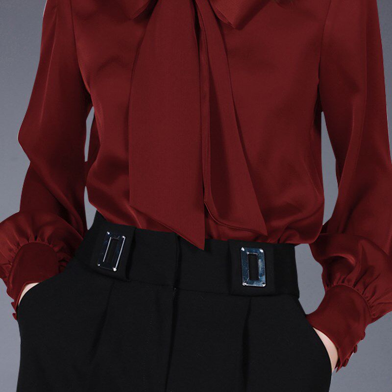 高档气质酒红色衬衫女装2025夏季新款长袖百搭外穿上衣设计感衬衣