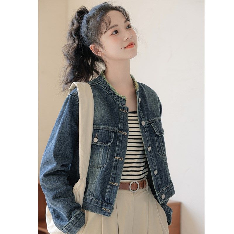 2025春秋装高腰牛仔外套短款女修身小个子休闲牛仔衣新款显瘦,女装/女士精品,短外套,淘宝优惠券,粉丝福利购,淘宝优惠卷