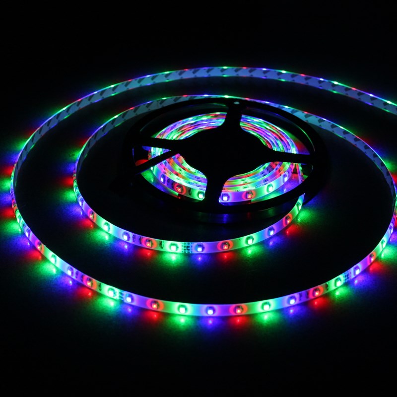 12V5050 3528 裸板30/60灯珠滴胶LED变色灯带防水七彩RGB软灯条