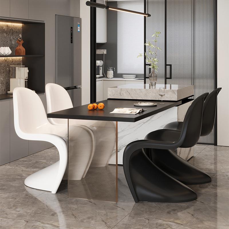 潘东椅设计师餐椅2024新款椅子意式轻奢极简塑料潘通椅创意餐桌椅