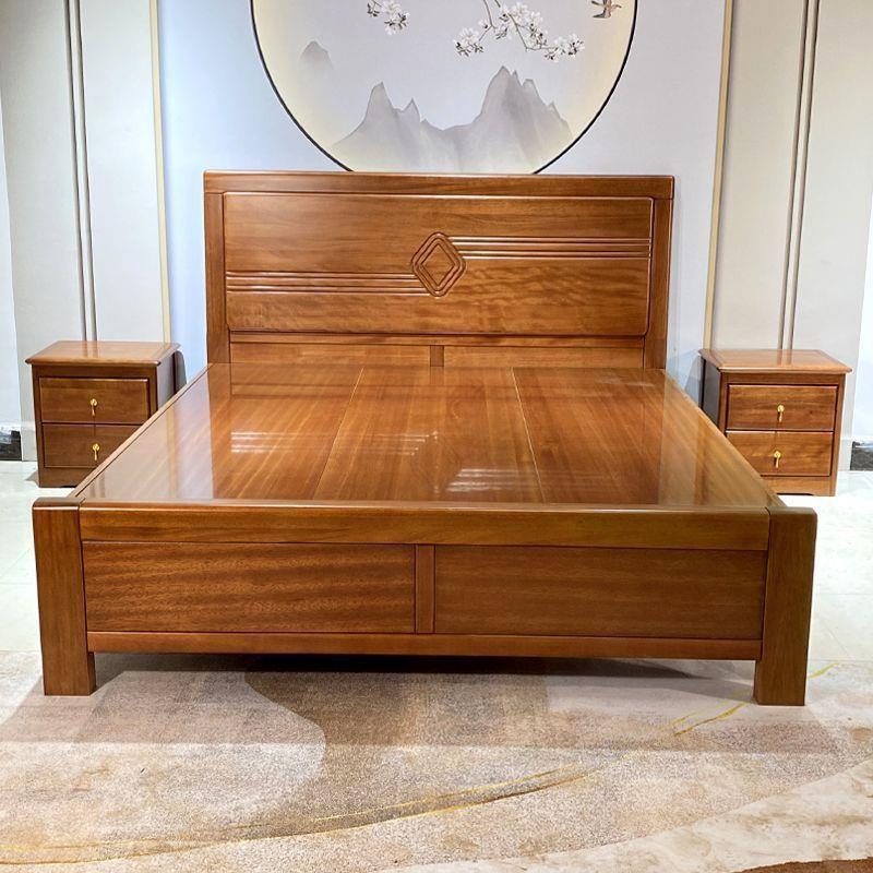 金花梨木全实木床主卧大床双人床加厚实木床现代简约榫卯工艺