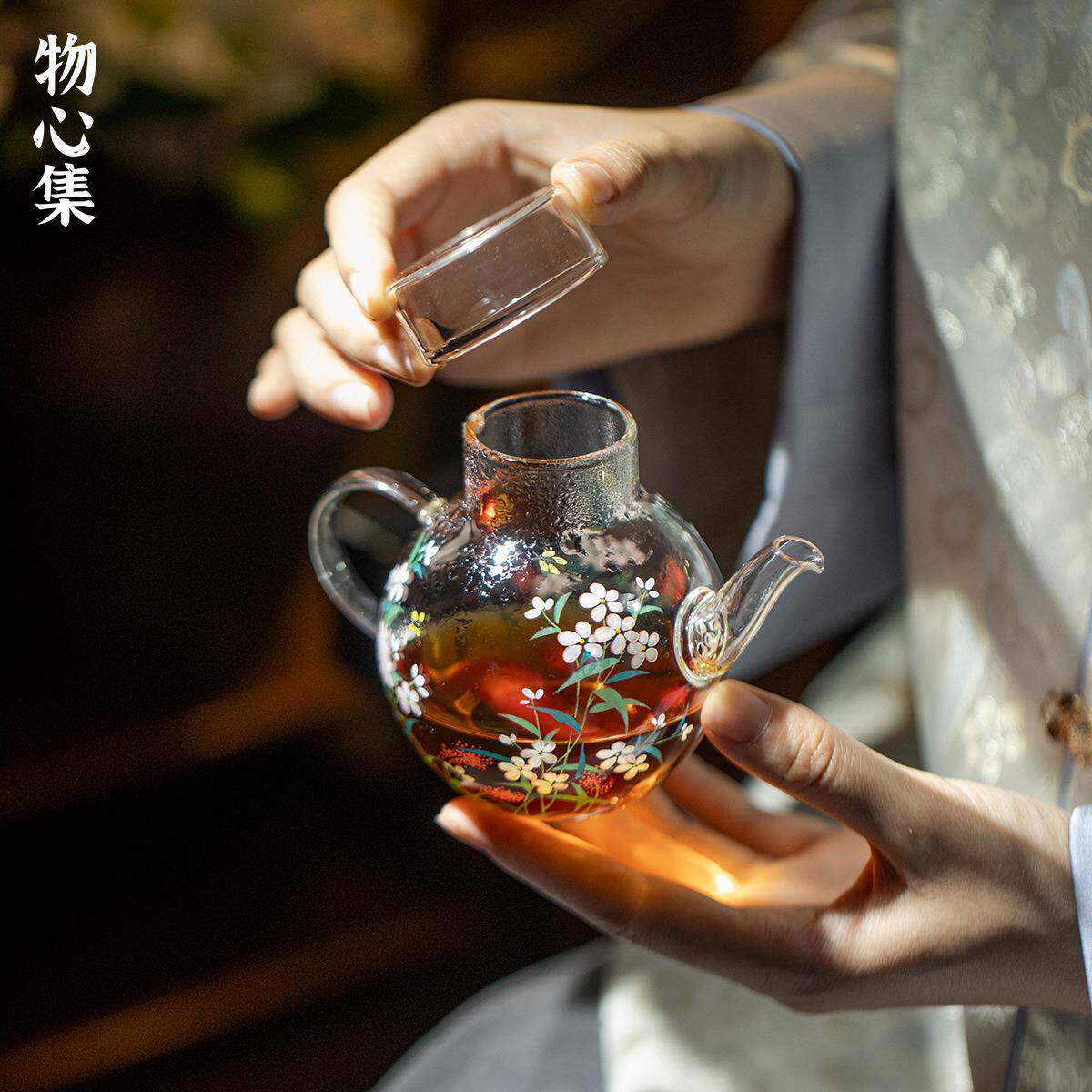物心集硼硅玻璃用绿茶壶小过茶壶一人小容量带滤泡绿MYX茶专泡高