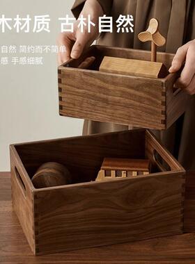 家杂物收纳筐大号零食收野餐篮fA3kpEEC居实木质级高感置物整理篮