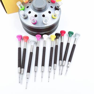 修装表工具直身防滑一字丝转盘螺刀套装10支起子套钟批表螺94879