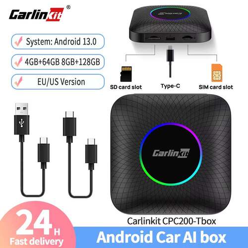 Carlinkit车连易CPC200-Tbox有线转无线carplay安卓智能互联盒子
