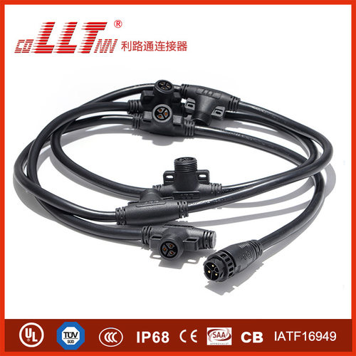 LLT利路通T型三通注塑防水线LED防水接头路灯模组T型防水连接器