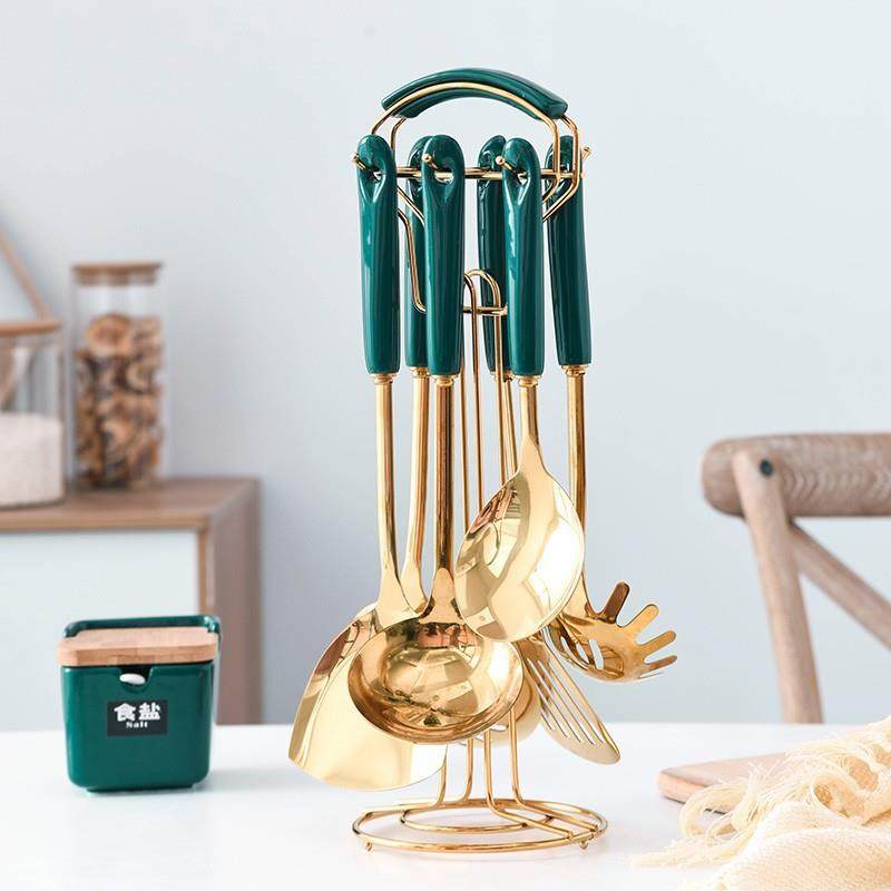 不锈钢锅铲陶瓷手柄盛汤勺漏勺炒菜铲厨具套装七件套耐热耐高温,纺织面料/辅料/配套,纺织机械配件,淘宝优惠券,粉丝福利购,淘宝优惠卷