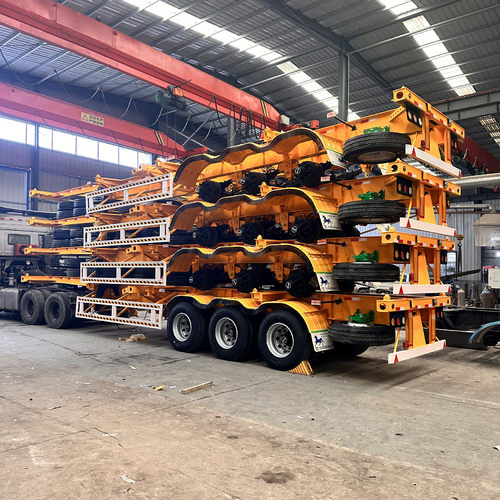 源头工厂港口码头40英尺集装箱骨架半挂车2桥3桥骨架半挂车