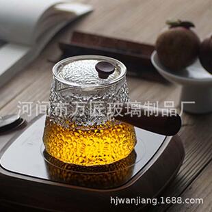 侧把煮茶壶玻璃蒸茶器加厚耐热过滤泡茶壶木把青柑分茶器养生壶