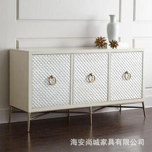 新古典实木玄关柜后现代简约设计师装饰柜样板房门厅玄关储物柜