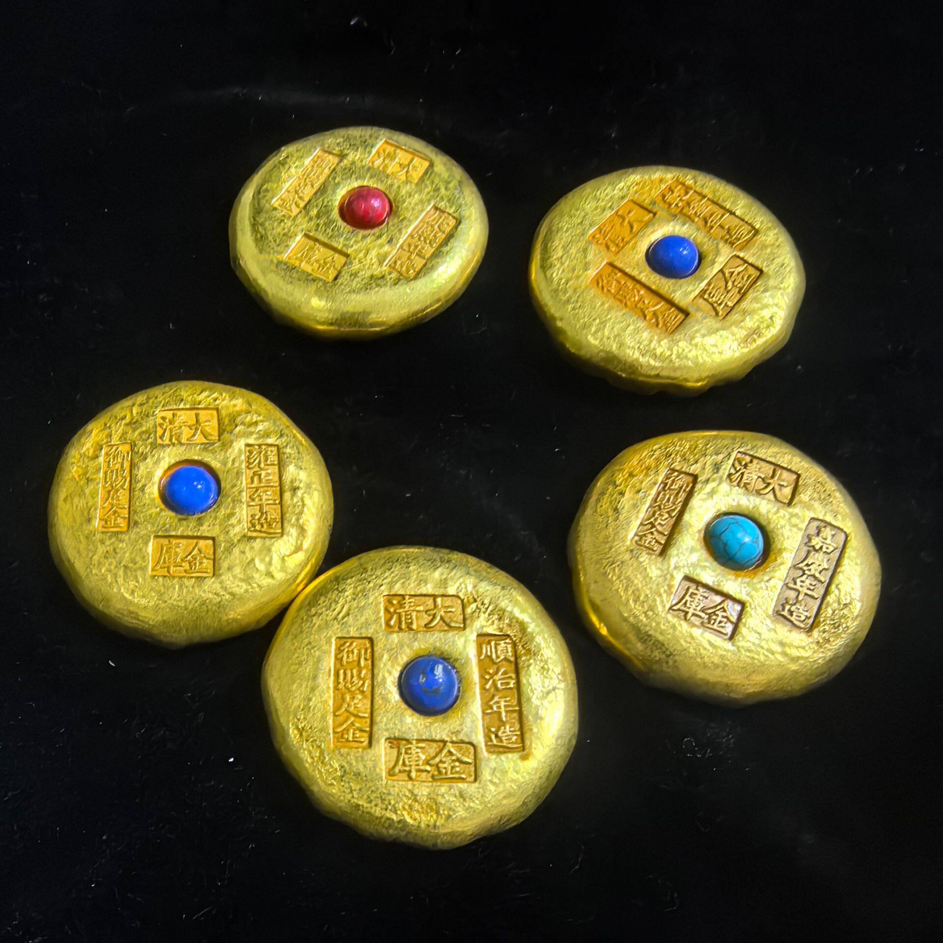 工艺品仿古做旧实心铸造金条金元宝金锭金砖装饰把玩工艺品摆件