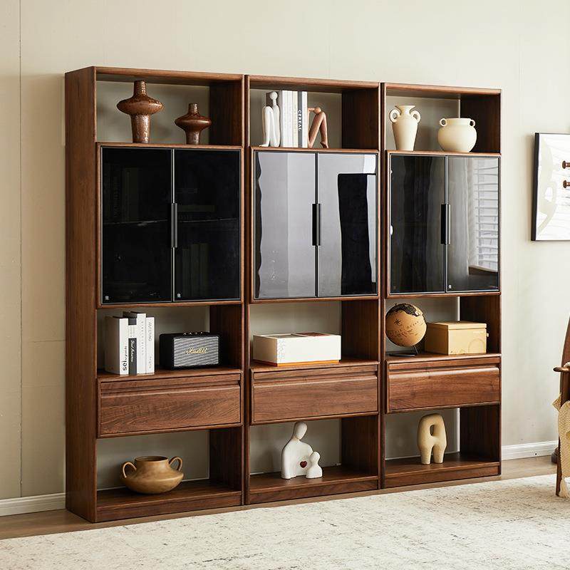 北美黑胡桃木书柜现代简约全实木落地置物架客厅家用收纳柜子立柜,纺织面料/辅料/配套,纺织机械配件,淘宝优惠券,粉丝福利购,淘宝优惠卷