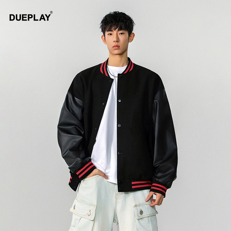 【明星郑恺潮牌】春季新款宽松休闲撞色棒球服简约美式外套男女款,男装,棒球夹克,淘宝优惠券,粉丝福利购,淘宝优惠卷