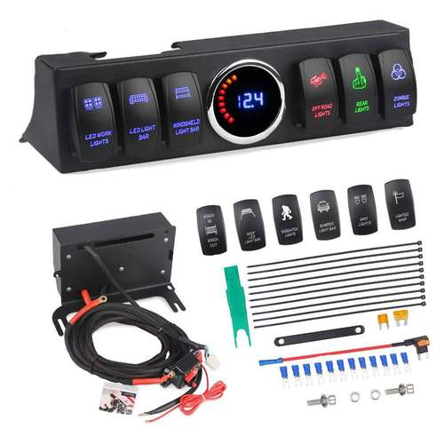 越野车牧马人JK汽车改装六位开关面板JKU2007-2018改装控制盒线束