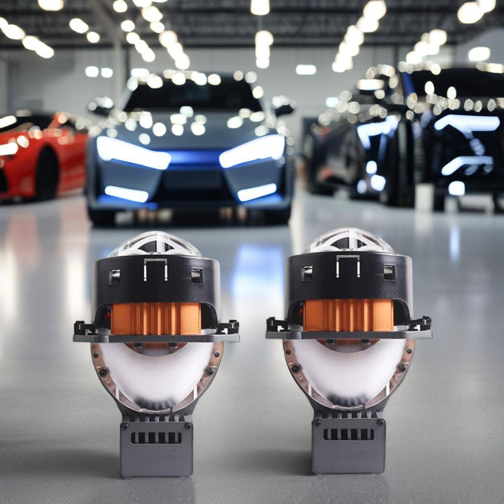 三为车灯Sanvi3寸A11+LED双直射双光透镜大灯73w6000K汽车大灯
