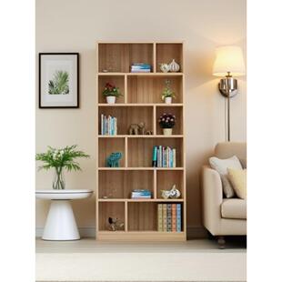 高2米落地加厚17MM实木生态板书架组合书柜经济型置物架