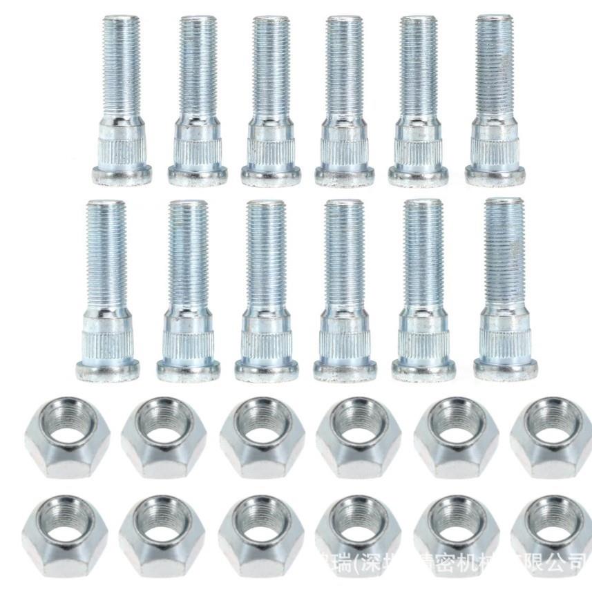 12套装适用于3500磅拖车车轴1/2-20UNF英寸车轮螺栓螺母