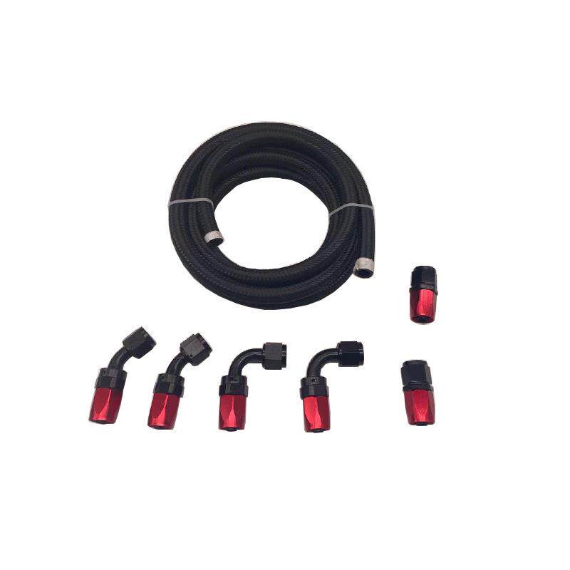 汽车改装黑色编织油冷接头套装油冷器AN8套件油管3米