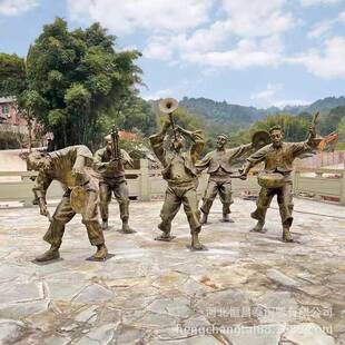 全铜人物民俗小品雕塑敲锣打鼓吹打班商业街民俗雕塑摆件