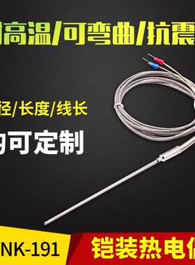 K型WRNK-191/131铠装热电偶 探针可弯曲热电偶 探热针