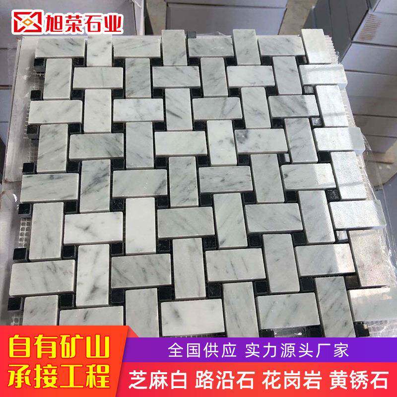 天然大理石马赛克拼花卡拉拉白天然石材岩板人造石岩彩大理石纹