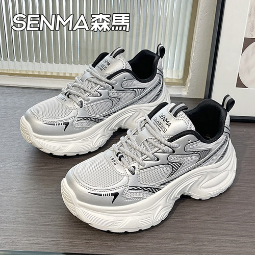 森马春爆款女老爹鞋厚底增高透气