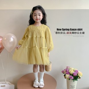 纱裙 女孩宝宝连衣裙春秋儿童裙子春季 公主裙女童春装 洋气2024新款