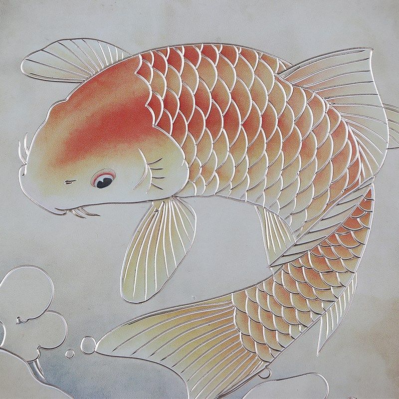 铜雕画《鱼跃龙门》手工錾刻装饰画 客厅玄关背景画 乔迁礼品框画,家居饰品,铜雕画,淘宝优惠券,粉丝福利购,淘宝优惠卷