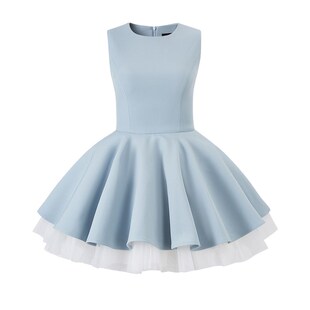 独特漂亮掐腰无袖背心连衣裙小个子海边度假巨好看的蓬蓬公主短裙