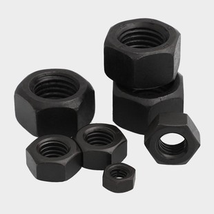 1.25 1.5 M80 8.8级黑色细牙六角螺母细扣丝幼牙螺丝帽M8M10M12