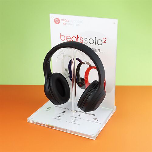 多功能头戴式耳机展示架支架耳麦挂架托架可夹海报功能卡耳机展台