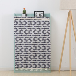 置物架防尘帘布帘分水器书架防尘遮挡帘魔术贴小柜门遮挡布遮丑帘