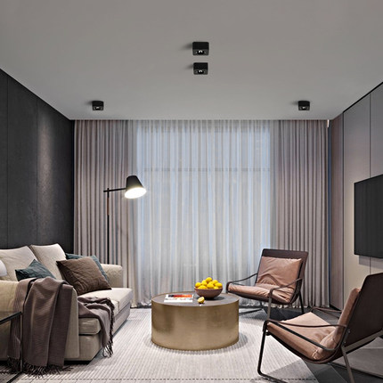 超薄明装led射灯家用客厅玄关过道走廊单头吸顶式斗胆灯cob天花灯