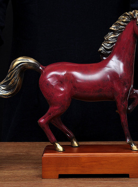 锦绣前程马摆件纯铜创意家居客厅书房摆设公司前台办公室桌装饰品