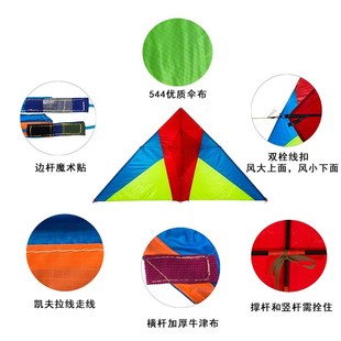 王侉子风筝大型三角伞布碳杆成人微风风筝544软伞布易飞新款风筝