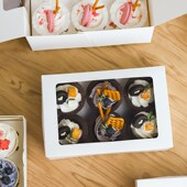 12粒慕斯布丁西点手提白色礼品盒子 盒2 马芬杯纸杯蛋糕包装