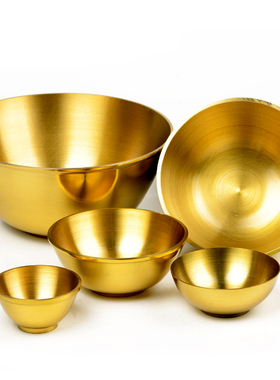 铜碗铜餐具摆件铜筷子铜勺子套装金饭碗家居家用碗摆件