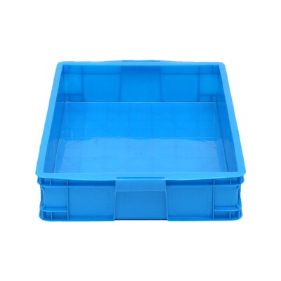 575-105塑胶物流箱蓝色加厚塑胶收纳工具整理箱 浅型塑料周转箱