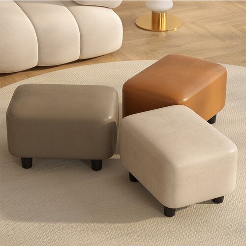 换鞋凳门口家用玄关入户穿鞋小凳子简约沙发垫脚软包客厅皮艺矮凳
