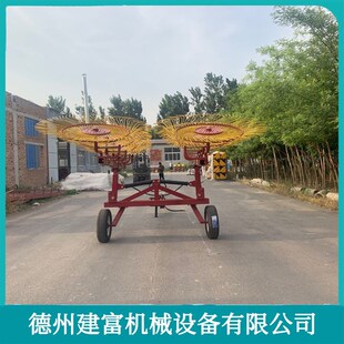 四轮车带的牵引搂草耙子指盘式搂草机 四轮车带的稻草秸秆收集器