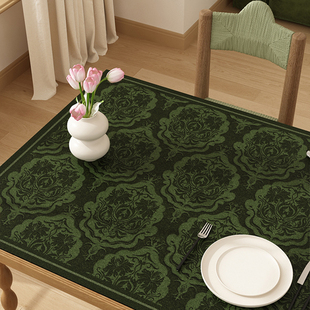 绿色复古桌布免洗防水防油餐桌垫桌子遮盖布饭桌硅胶垫台面保护垫