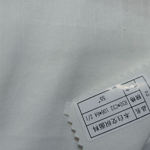 人棉全棉交织斜纹面料 R30*C30/106*66 棉粘斜纹半漂现货 C32*R30