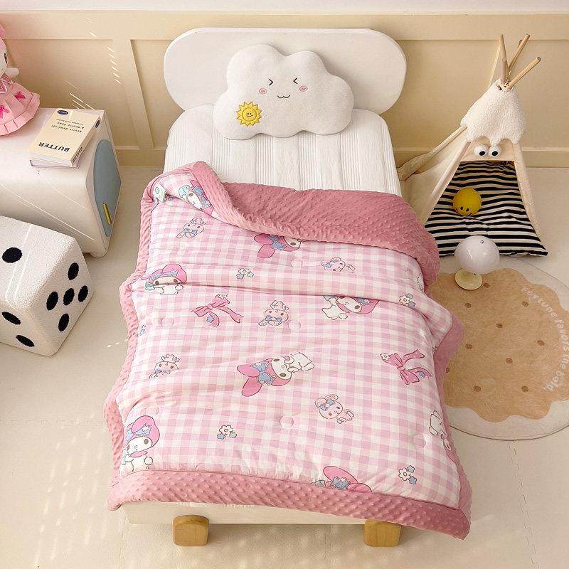 库婴洛豆豆被子冬季加CMB保暖厚被芯卡通美乐蒂儿童儿单人春秋米
