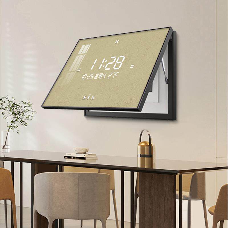 轻奢纯色电表箱电装饰画钟表配免箱遮挡打孔现QWL2815款代简约新